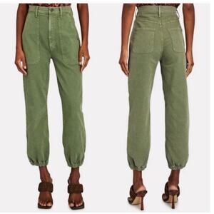 Mother The Wrapper Patch Springy Ankle in Army Green Cargo Pants Size 27 Boho